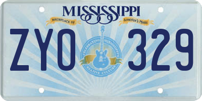 MS license plate ZYO329