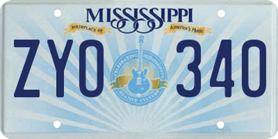 MS license plate ZYO340