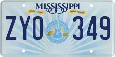 MS license plate ZYO349