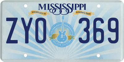 MS license plate ZYO369