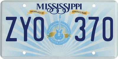 MS license plate ZYO370