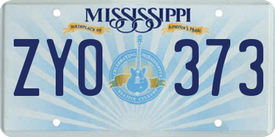 MS license plate ZYO373