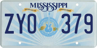MS license plate ZYO379
