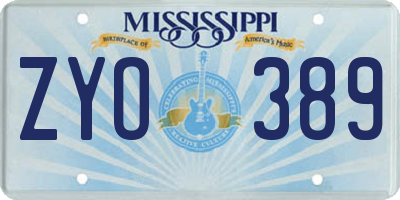 MS license plate ZYO389