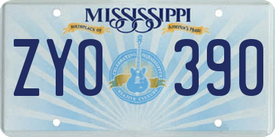 MS license plate ZYO390