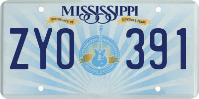 MS license plate ZYO391