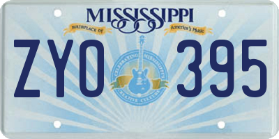 MS license plate ZYO395