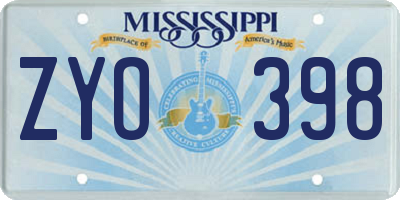 MS license plate ZYO398
