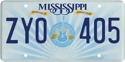 MS license plate ZYO405