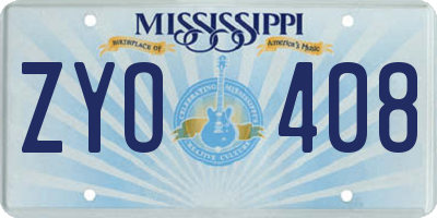 MS license plate ZYO408