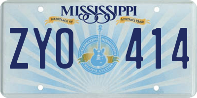 MS license plate ZYO414