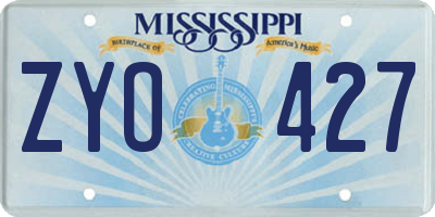 MS license plate ZYO427