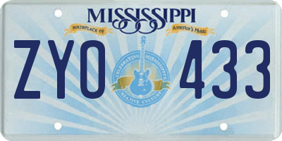MS license plate ZYO433