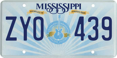MS license plate ZYO439