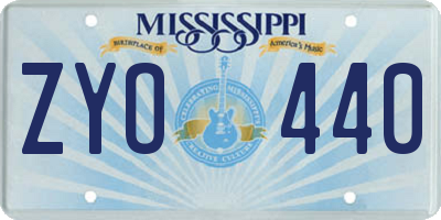 MS license plate ZYO440
