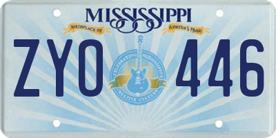 MS license plate ZYO446
