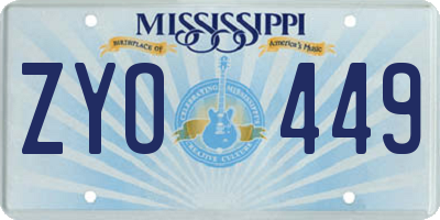 MS license plate ZYO449
