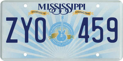 MS license plate ZYO459