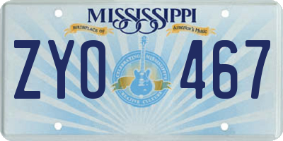 MS license plate ZYO467