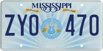 MS license plate ZYO470