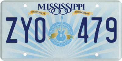 MS license plate ZYO479
