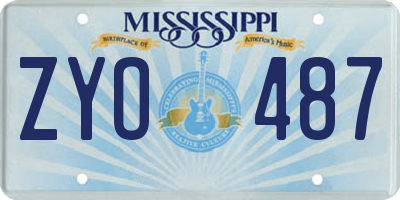 MS license plate ZYO487