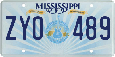 MS license plate ZYO489