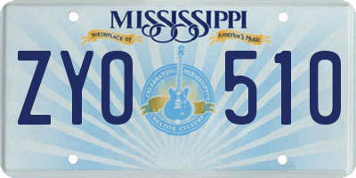 MS license plate ZYO510