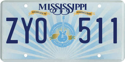 MS license plate ZYO511