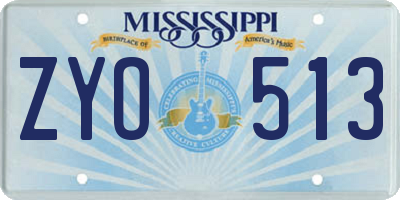 MS license plate ZYO513