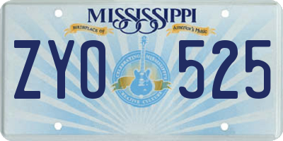 MS license plate ZYO525