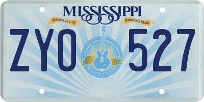 MS license plate ZYO527