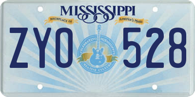 MS license plate ZYO528