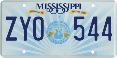 MS license plate ZYO544