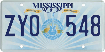 MS license plate ZYO548