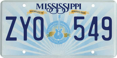 MS license plate ZYO549