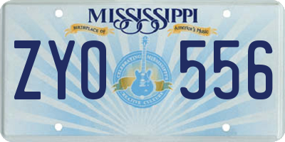 MS license plate ZYO556