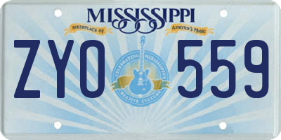 MS license plate ZYO559