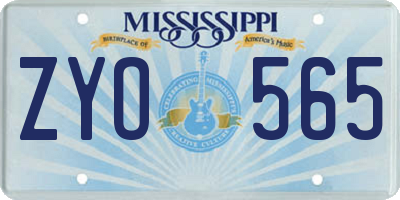 MS license plate ZYO565