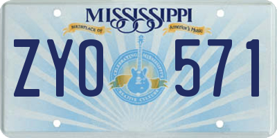 MS license plate ZYO571
