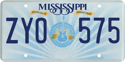 MS license plate ZYO575