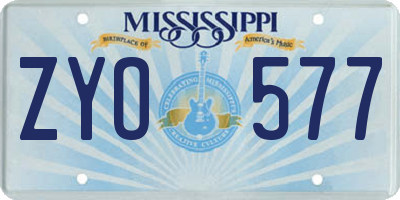 MS license plate ZYO577