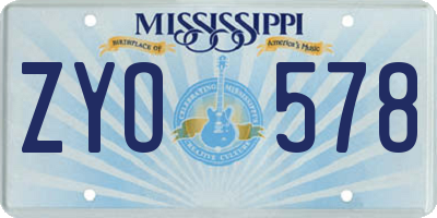 MS license plate ZYO578