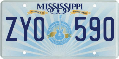MS license plate ZYO590