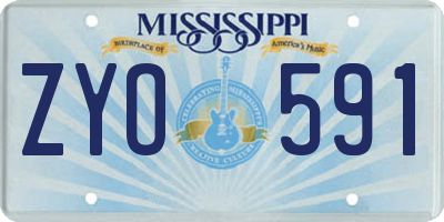 MS license plate ZYO591