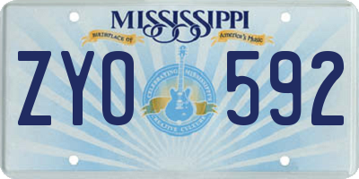MS license plate ZYO592