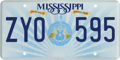 MS license plate ZYO595