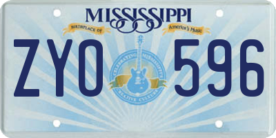 MS license plate ZYO596