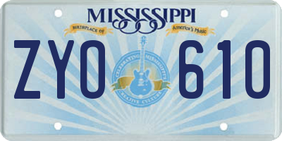 MS license plate ZYO610