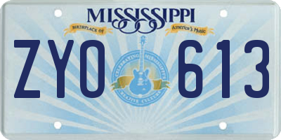 MS license plate ZYO613
